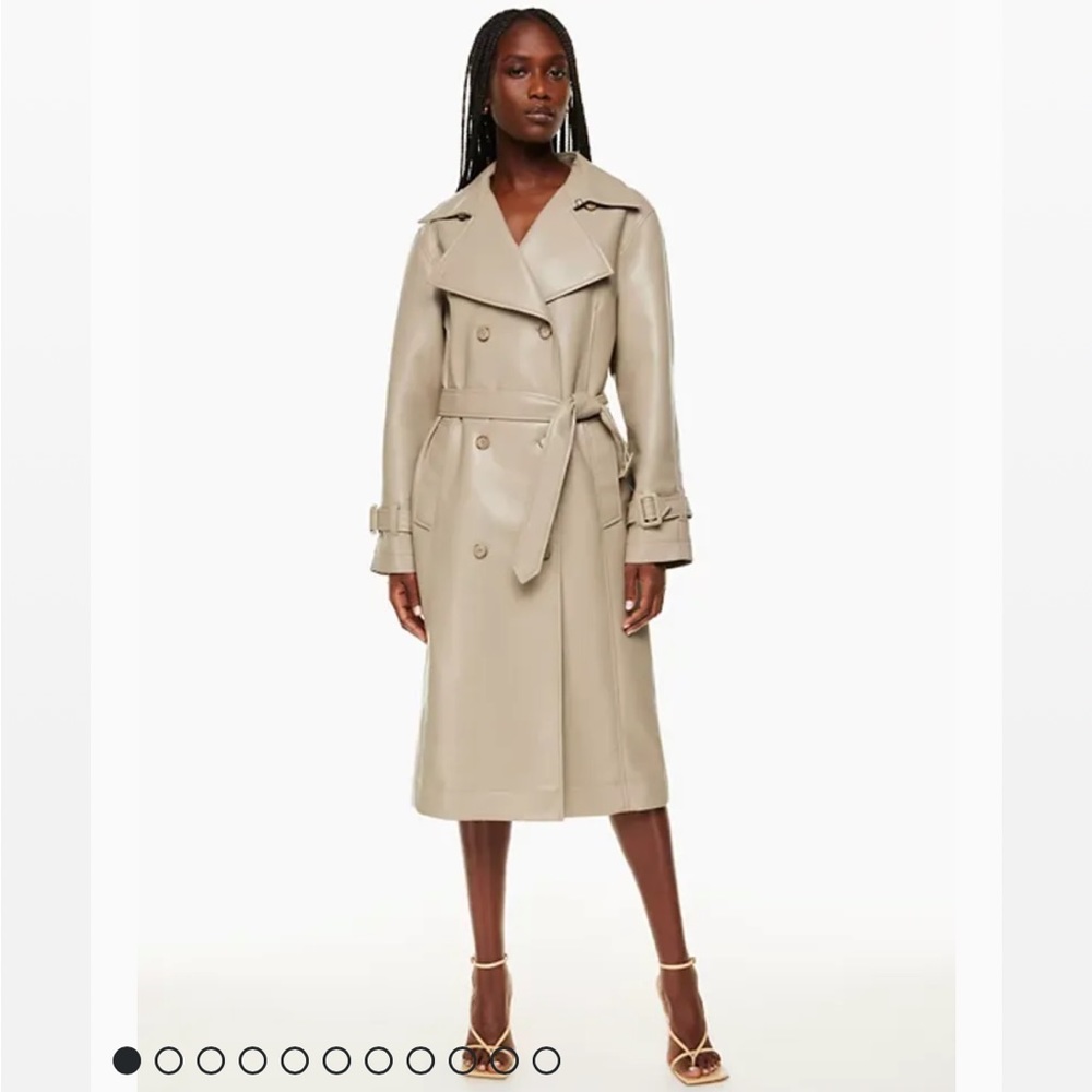 ARITZIA - Babaton Didion Trench - Beige Vegan Leather Trench - Size: XS